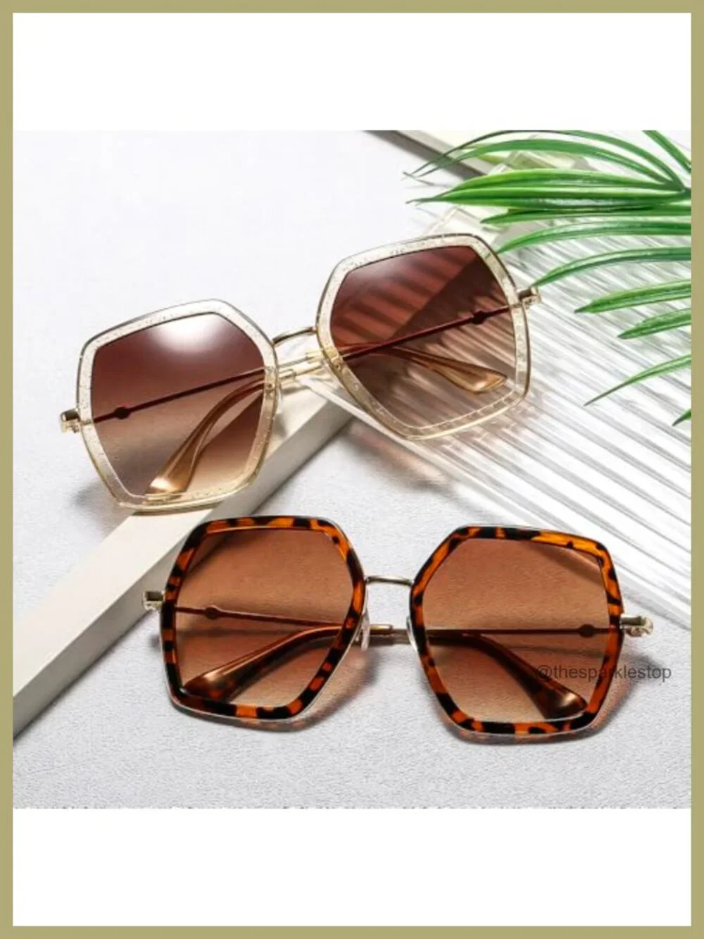 Oversized Hexagon Sunglasses UV400 Protection Metal Frame Unisex